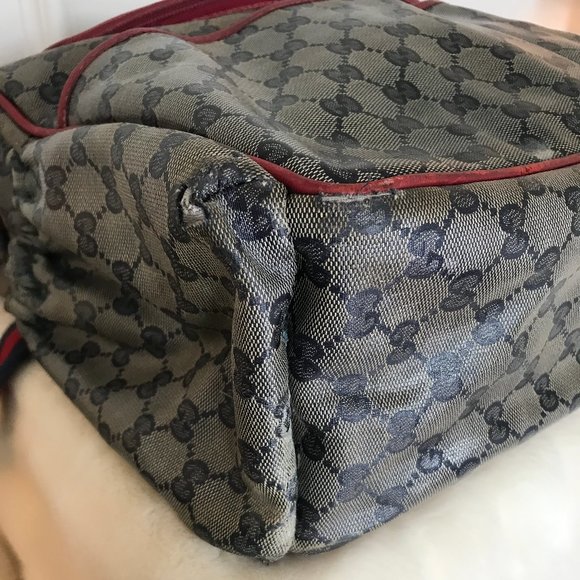 Gucci Diaper Bag, gender neutral blue and red USED